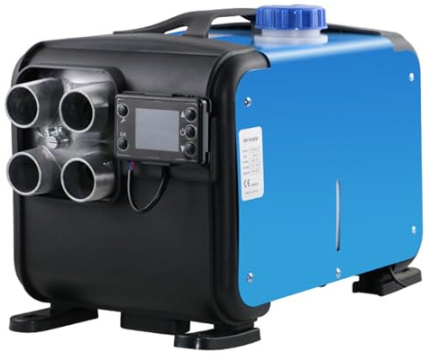 Riscaldatore ad Aria Diesel 5-8kw, Riscaldatore per Veicoli Diesel 12/24/220V, Riscaldatore Stazionario Diesel Portatile Orizzontale, con Monitor LCD e Telecomando, per Camion, Autobus, Barca, Camper