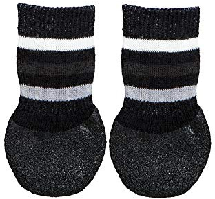 Trixie 19521 Hundesocken, Anti-Rutsch, XS–S, 2 St., schwarz (Packung mit 3)