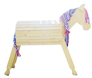 Lotthas Holzpferd naturbelassen 100cm Indoor