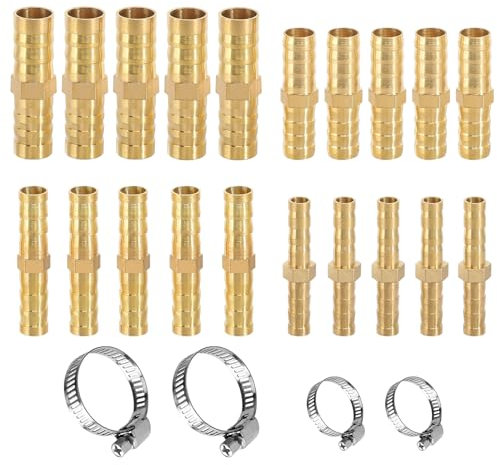 DMNQ 20pcs Schlauchverbinder 6mm Schlauchverbinder 8mm 10mm Kraftstoffleitung Verbinder SchlauchtüLle Schlauchverbinder Schlauchadapter Schlauchverbinder SchlauchtüLle Mit 4pcs Schlauchschellen