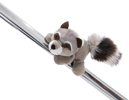 NICI MagNICI Waschbär Lenno 12cm grau - Kuscheltier mit Magnet – Magnettier für Kühlschrank, Tafel, Metall & vieles mehr