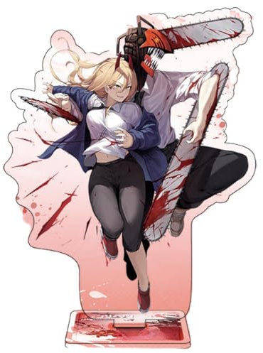 SBNYTBLW Chainsaw Man Anime Figure Stand Game Figure Acrylic Peripheral Ornaments Cosplay Collections (Color : Denji and Power 1)