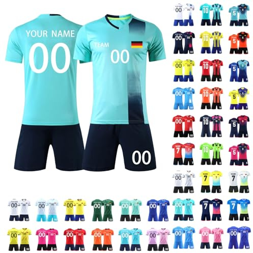 Generisch deutschlandtrikotem2024 Personalisierte Fussball Trikot Fußball Trikot Personalisiert Name Nummer Team und Logo Individuelles Fußballtrikot Training Anzug(#01)
