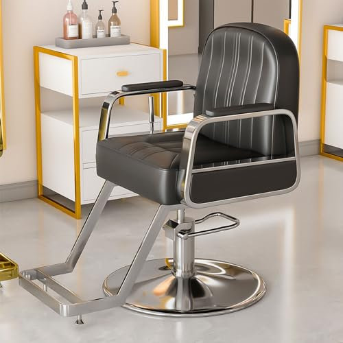 Generisch Hydraulischer Friseurstuhl Komfortabel Verdicken Friseursessel 360° Drehbar Frisörstuhl Barberstuhl Höhenverstellbarer Barbersessel Hydraulischer Bedienungsstuhl,01