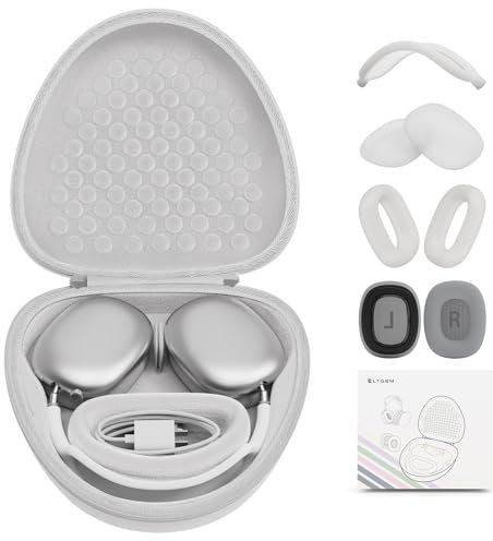 Hülle Kompatibel mit AirPods Max mit Apple AirPods Max Ohrpolster, Ohrmuscheln, Stirnband Silikonabdeckungen und Ohrpolster, Smart Sleep Mode Kopfhörerhülle und Zubehör, Weiß