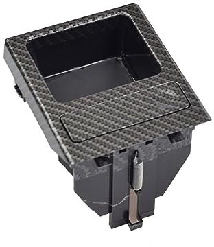 DEMULAX Auto Schwarz Mittelkonsole Wasserbecherhalter Getränkeflaschenhalter Münzfach, for, 3er E46 323i 318I 320I 1998–2006 51168217953 Getränkehalter für die Autokonsole(Carbon-Storage Box)