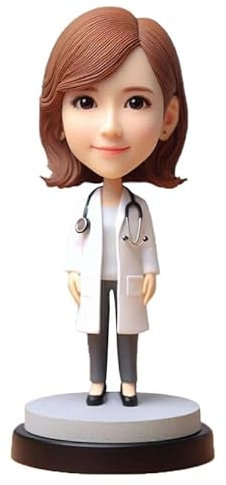 mydedor Individuelle Wackelkopf-Figur, individuelle Puppe, berühmter Arzt, Wackelkopf, Wackelkopf-Figuren, handgefertigte personalisierte Skulptur, Geschenk für Frauen