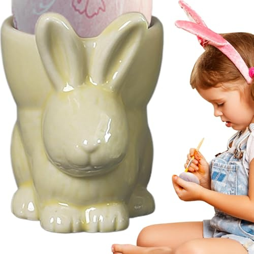 ycezw Coquetiers pour œufs à la coque, coquetiers de lapin | Porte-œufs durs en porcelaine de lapin - Support à œufs durs vintage stables et mignons pour œufs durs