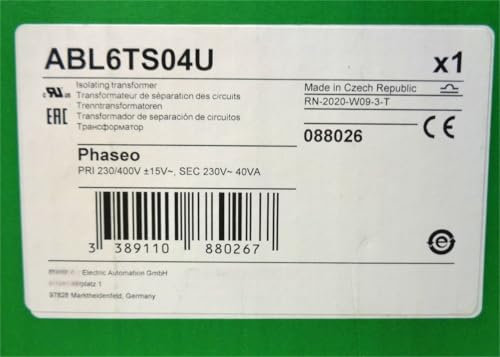 ABL6TS04U, trasformatore isolato di sicurezza, tensione di uscita 230VAC, 40VA, imballaggio originale, mai usato, in magazzino, spedizione ora!