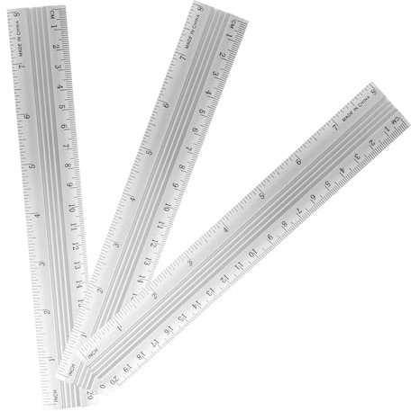 OSALADI Aluminium-lineal – 20 Cm Messwerkzeug Fürs Büro 3-teiliges Metall-lineal-set Zum Zeichnen
