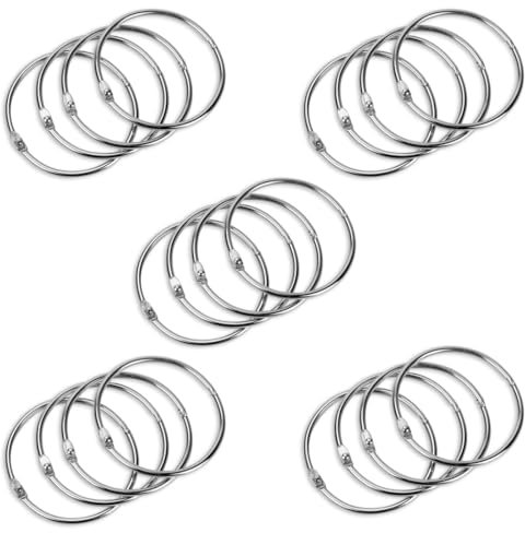 Yuannee Metall-Buchringe 30 MM,20 PCS Silber Hochwertige Binderringe Metallbinderinge Loseblatt Notizbuch für Karteikarten Loseblatt Sammlungen Notizbücher Scrapbooks und Mehr