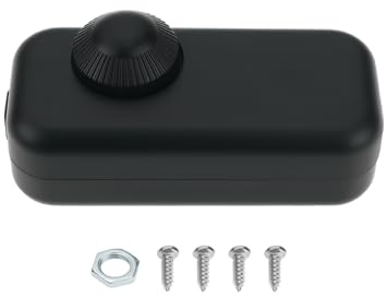 Variateur LED AC 110-240V 3-150W Interrupteur Rotatif en Ligne pour Ampoules LED et Lampes à Incandescence Noir