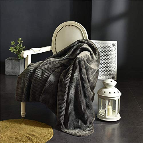 Cobija supersuave con diseño de panal de miel, lujosa y versátil, color gris claro, 78.7 x 78.7 pulgadas, funda de sofá de un solo asiento