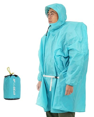 Hooded Rain Poncho for Adult With Belts, Reusable Raincoats Lightweight Waterproof Survival Emergency Rain Coat Jacket With Drawstring Hood Rain Gear for Men And Women