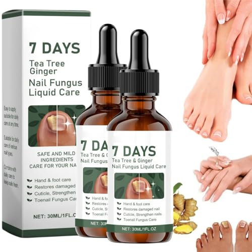 7 Days Tea Tree Ginger Nail Fungus Treatment for Toenails - 2pcs/30ml
