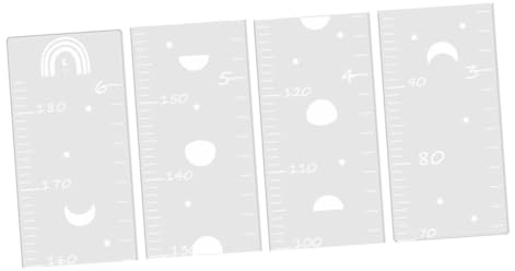 Toddmomy 1 Juego pegatina de altura vivero gráfico de altura tabla de altura del bebé en la pared regla de crecimiento Calcomanía de altura del espejo para pared. Madera Plata