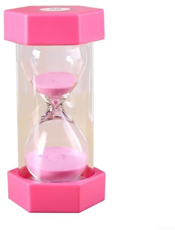 Temporizador de arena portátil y eficiente de 5 minutos para actividades de cronometraje en casa o escuela (rosa 5 minutos)