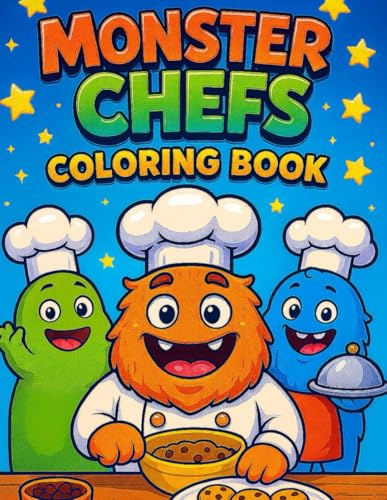 Monster Chefs Coloring Book With 50 Adorable Spooky Chefs To Color With Add White Pages To Prevent Marker Bleed