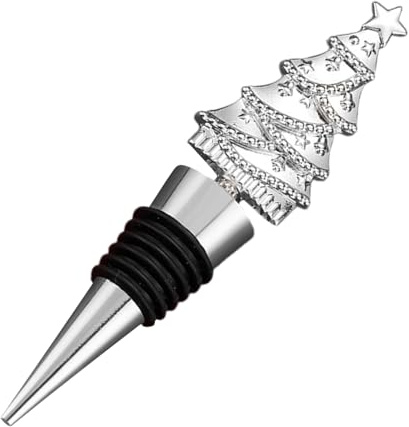 Mppchhn Festive Wine Stoppers, Christmas Champagne Wine Bottle Accessory Stopper, Christmas Tree Bottle Stopper Creative Champagne Beverage Stoppers for Party Wedding Birthday