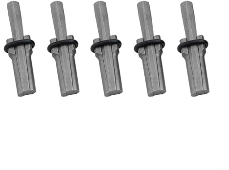 Juego de 5 cuñas de corte de piedra y plumas para hormigón, mármol, granito y roca para opciones de tamaño de 16 mm/20 mm en acero de resorte gris (16 x 105 mm)