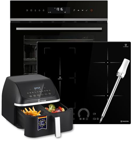 KKT KOLBE | Kit de cuisinière | Four encastrable 60 cm EB8319PHC | 59 cm plaque à induction IH85901FZ | Friteuse à air chaud Airfryer | Capteur de température centrale | Pyrolyse | SET8319PHCIH592FZAF