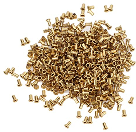 Haofy 500 Rivetti con Fibbia per Rivetti Cavi, in Ottone, per Chiodi, Occhielli, Occhielli, per Pelle, Metallo, Plastica, Progetti Fai da Te, Creazione di Gioielli, Laboratori di Artigianato
