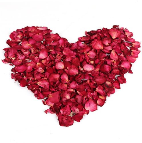 Petali di Rosa Essiccati 100g, Petali Naturali per Bagno | Profumo Naturale, Uso Cerimoniale e Decorativo, Confezione Bicchiere in Plastica e Sacchetto Sigillato