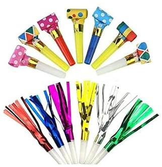 8 Matasuegras de Colores, Espantasuegras de Papel para Cumpleaños, Carnaval, Nochevieja, Fiestas Infantiles y Celebraciones
