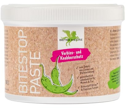 Bense & Eicke BiteStop Paste 500 ml Verbissschutz und Knabberschutz für Pferde - für Bandagen, Decken, Zäune und Holztüren