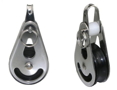 ARBO-INOX Seilrolle aus Edelstahl – Block für 10mm Seile –Bügel und Bolzen demontierbar- Maße 72 x 42 mm, rostfrei