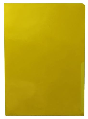 Sichthüllen A4 PP 160 my glatt transparent gelb Daumenaussparung 100 Stk | 0,16 mm starke PP‑Folie, fotoechte Qualität und schnelle Entnahme durch präzise Daumenaussparung