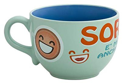 BRANDANI Jumbo Tazze Stoneware Assortiti d 12,5 x 9H - Soggetto Sorriso