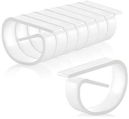 com-four® 8X Tischtuchklammern aus bruchfestem Kunststoff in weiß, Tischdeckenbeschwerer, Tischdeckenhalter Made in Germany (08 Stück)