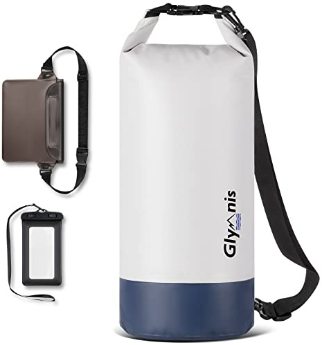 Glymnis Dry Bag wasserdichte Tasche 5L/10L/20L Wasserdichter Packsack | mit Bauchtasche und Tragegurt Waterproof für Wassersport Strand Schwimmen Bootfahren Reisen Camping