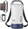 Glymnis Bolsa Estanca Bolsa Impermeable 5 L/10 L/20 L con Bolsa Cintura para Rafting Kayak Playa Senderismo Esquí Pesca Escalada y Camping (Blanca, 20 L)