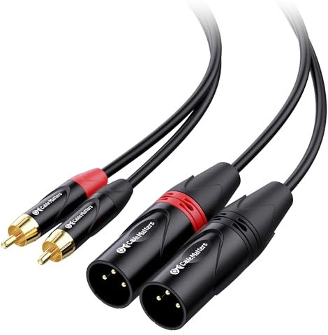 Cable Matters Dual RCA to XLR Unbalanced Interconnect Cable 1.8m, 2 RCA to 2 XLR Male Cable