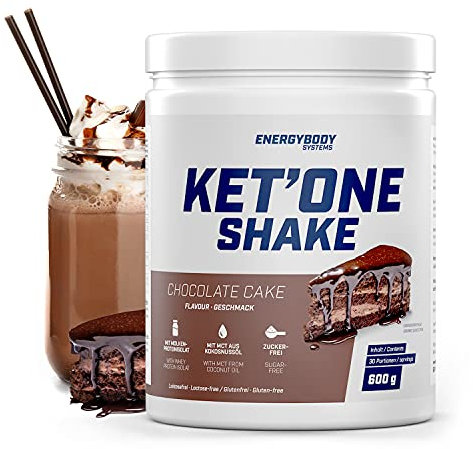 Energybody KET'ONE Shake „Schoko 600 g/Protein Pulver für die Ketogene Ernährung/Keto Shake mit MCT Pulver & Molkenproteinisolat/reich an essentiellen Aminosäuren & BCAAs
