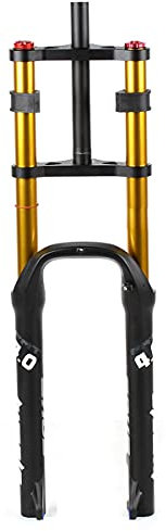 QHY Federgabel Für 26 Zoll Trekking | Gabelschaft Außendurchmesser 28,6 Mm/Innendurchmesser 34 Mm | 270 Mm Schaftlänge | Für V-Brake Und Scheiben-Bremse (Color : Black Gold)