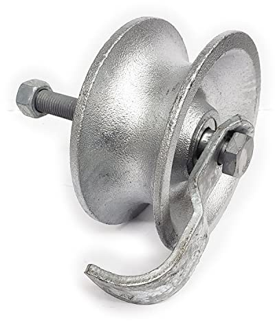 L.A Ornamental Rolling Gate Track Wheel for Sliding Chain Link Fence Heavy Duty Cast Iron Wheel 5 with Galvanized Coating, Rear Roller Guide with Hardware