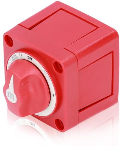 KIMISS Batterieschalter EIN/AUS, 300A M-Serie Batterieschalter 3 Positionen Zweikreis Stromtrenner Trennschalter für Marine Boot Auto LKW Anhänger RV