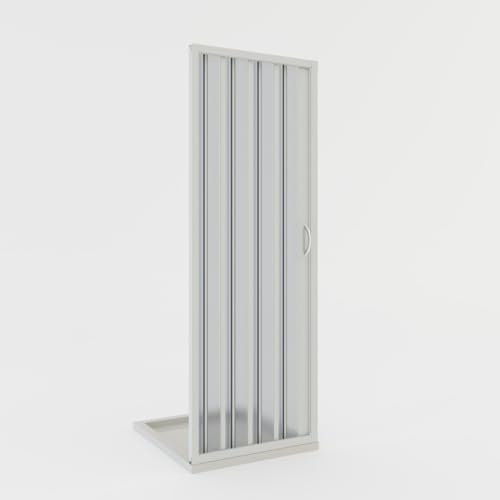 Puerta de ducha plegable de PVC 120 cm H 185 mod. Giglio con apertura lateral