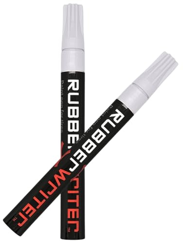 ColorLugs RubberWriter Paint Pen for Car Tires | Oil-Based Marker for Tire Lettering | Waterproof Ink | Fast Drying | Medium Size Tip | Apply at Home | Color: White | Pack of 2 Pens