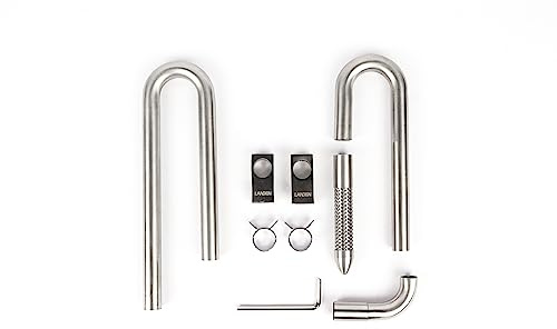 LANDEN 304 Stainless Steel Lily Pipes with Clamps for Rimless Glass Aquarium, Inflow and Outflow Set (Pipe Diameter 12mm)…