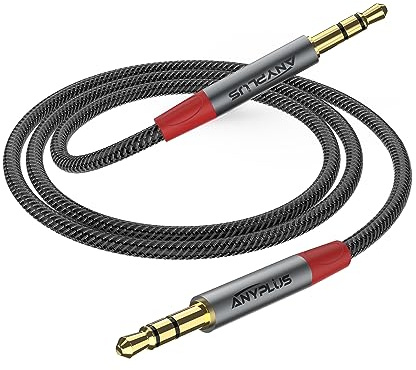 ANYPLUS Aux kabel, 【5M】 3 5 klinke auf 3 5 klinke Audiokabel,Fischdraht Nylon Geflochten High-Quality Cable for Smartphone Headphone, Speaker, Car, Stereo, MP3, etc
