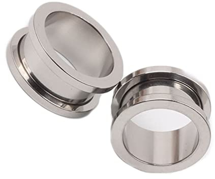 ANAZOZ Ohr Plug 1.6-25mm, Edelstahl Ohr Expander Tunnel 2 Stück Ohrringe Piercing Damen, Ohr-Stretching Ohrringe Silber