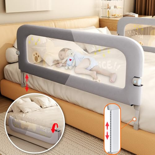 Abdtech Bettschutzgitter für Kleinkinder, 152,4 cm, zusammenklappbar, für Kleinkinder, Sicherheits-Babybettgitter mit verstärktem Schutz, tolle Passform für Kinder, Doppelbett, volle Größe