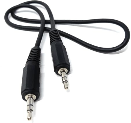 DRUT 15cm 3.5mm to 3.5mm Aux Cable Audio Lead Stereo Headphone Mini Jack | Male to Male Auxiliary Cord Compatible with Car Audio, TV, PC, Tablet, Laptop, MP3, Speaker Black Nickel Connectors 0.5ft