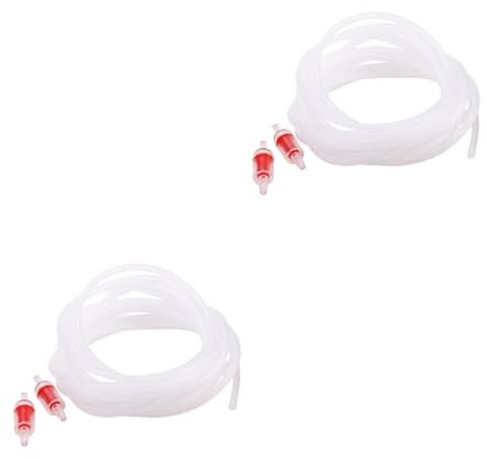 minkissy 2 Stück 5 aquaristik zubehör wasserlauf luftkanal Wasserströmung Stuck weiße Luftschlauch mit 2 Luftventilen Standard-Airline-Schläuche Sauerstoffpumpe Luftfahrtrohr Ausrüstung