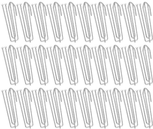 YOYEAH 30 Soportes y Enganches de Cortina de Acero Inoxidable para Rieles para Colgar – Ganchos de Cortina de Metal para Cinta Fruncida – Ganchos para Cortinas Pesadas y Cortinas de Puerta