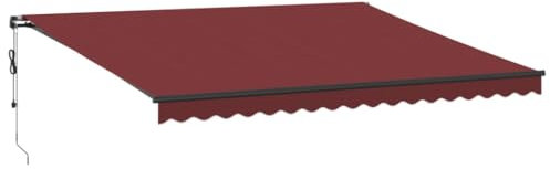 vidaXL Markise Automatisch, Gelenkarmmarkise mit Kurbel LED, Sonnenmarkise für Garten Terrasse Bistro, Balkonmarkise Sonnenschutz, Weinrot